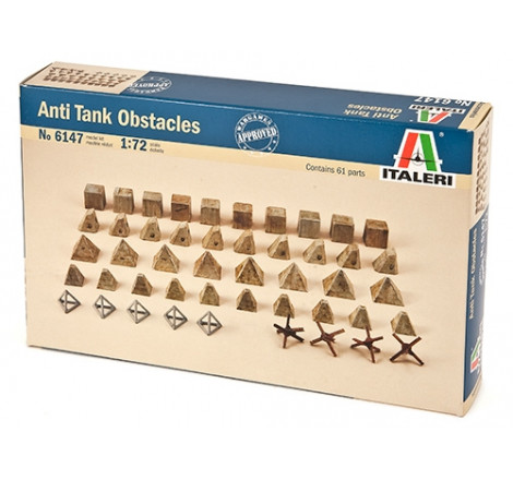 Italeri® maquette militaire obstacles anti-char (x61) WW2 1:72 référence 6147