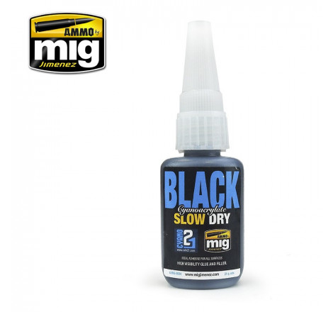 Colle noire cyanoacrylate 21g Ammo Mig (Colle21) AMIG8034 Aupetitbunker reims