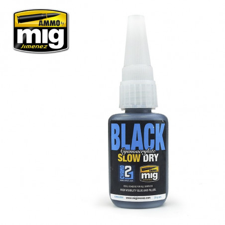 Colle noire cyanoacrylate 21g Ammo Mig (Colle21) AMIG8034 Aupetitbunker reims