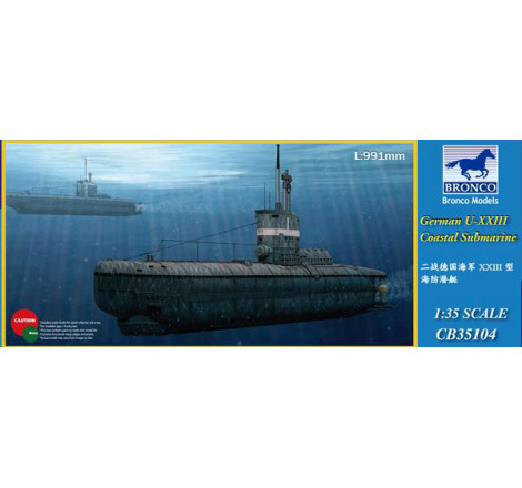 Bronco® maquette militaire sous marins U-BOAT type XXIII 1:35 référence CB35104