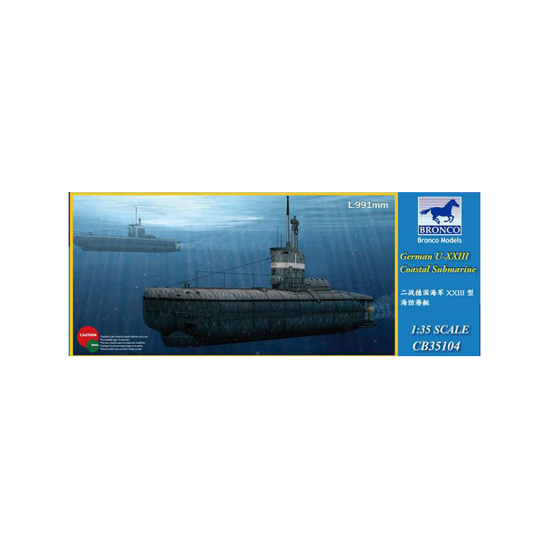 Bronco® maquette militaire sous marins U-BOAT type XXIII 1:35 référence CB35104