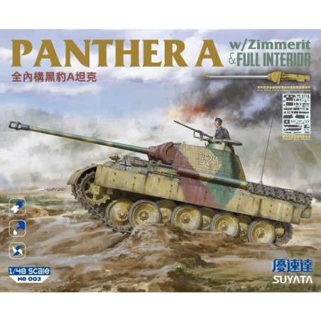 Suyata® Maquette de char Panther Ausf.A Zimmerit + kit intérieur 1:48