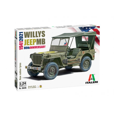 Italeri® Maquette Jeep MB Willys 80th anniversary 1941-2021 1:24 référence 3635