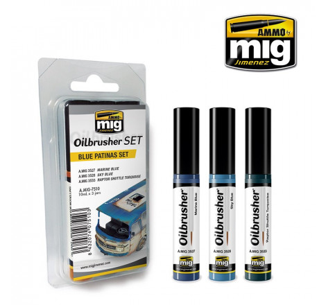 Set oilbrusher patine bleu AMIG7510