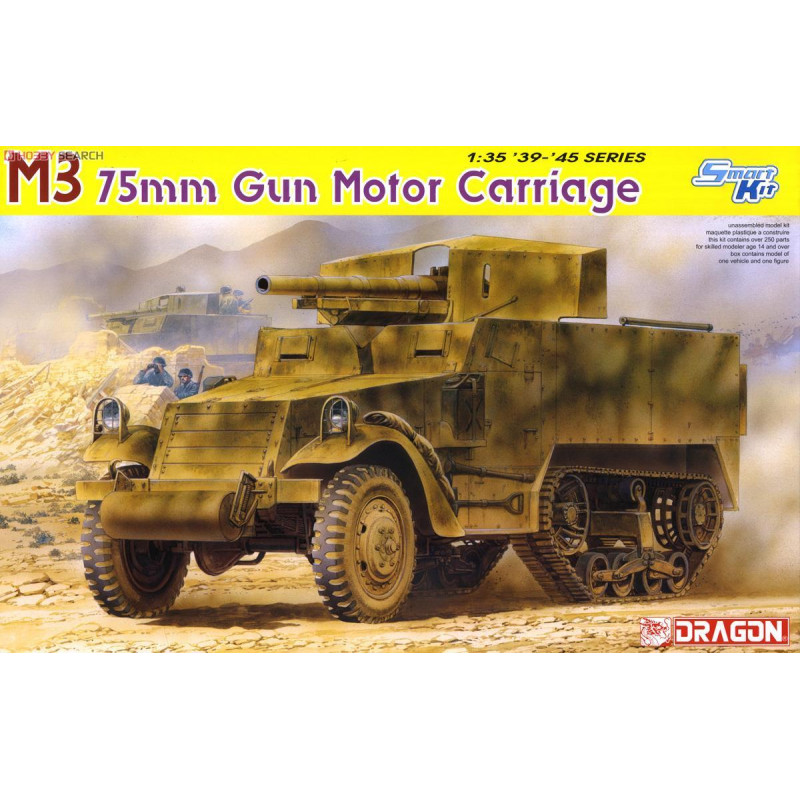 Dragon® Smart Kit Maquette de véhicule blindé M3 75mm Gun Motor Carriage 1:35
