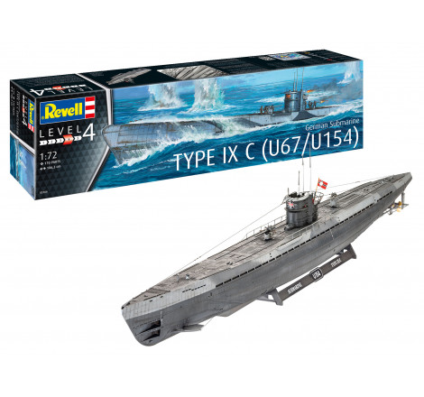 Revell® Maquette de sous-marin allemand type IX C (U67/U154) 1:72 référence 05166
