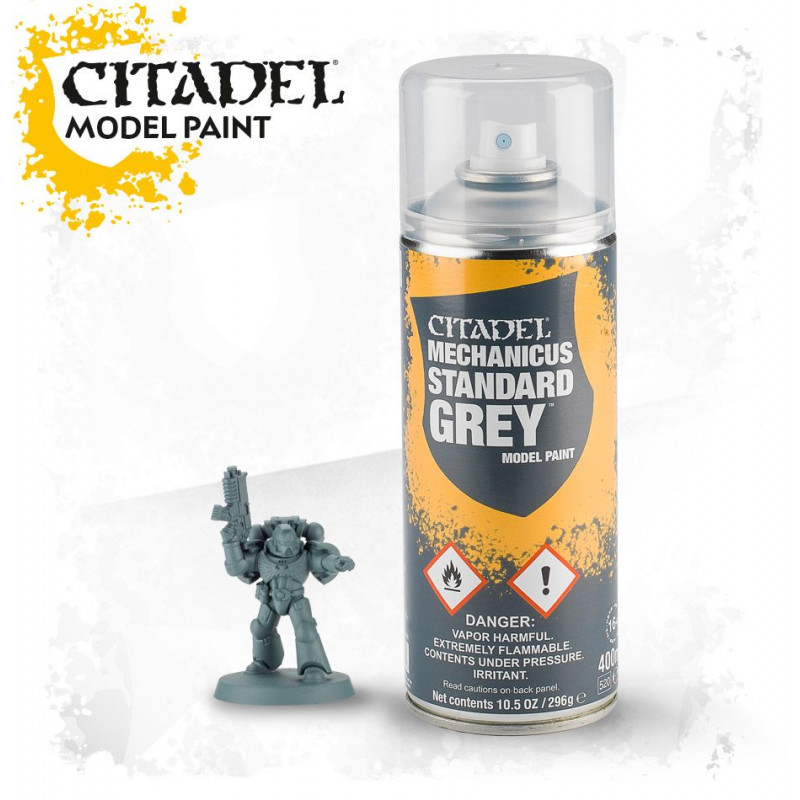 Bombe de peinture Citadel Mechanicus Standard Grey