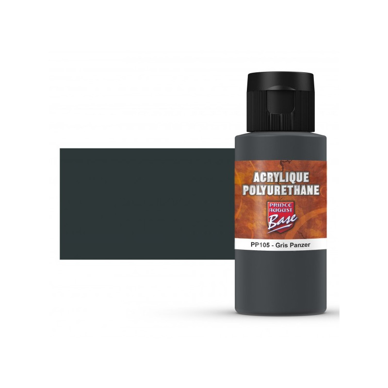 Prince August® Peinture acrylique Polyuréthane Gris Panzer (RAL7021) PP105 60 ml