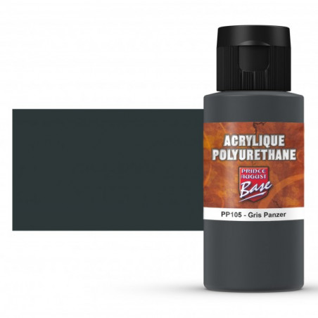 Prince August® Peinture acrylique Polyuréthane Gris Panzer (RAL7021) PP105 60 ml