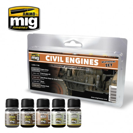 Ammo® Set weathering Civil Engines référence A.MIG-7146