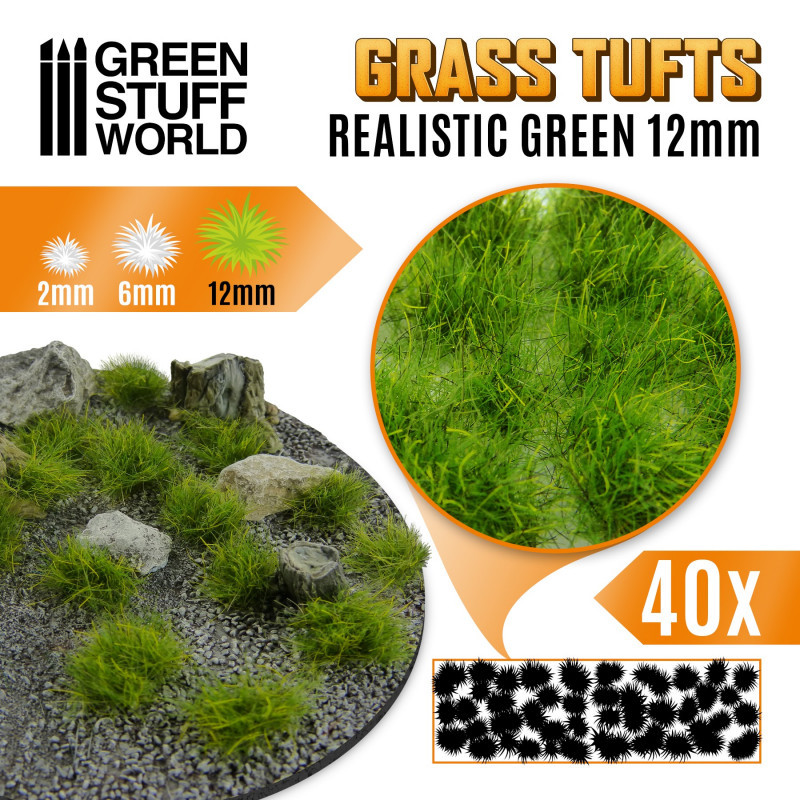Touffes d'herbe vert XL 12 mm Green Stuff World®