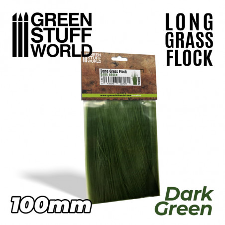 Herbe longue 100 mm vert foncé Green Stuff World®