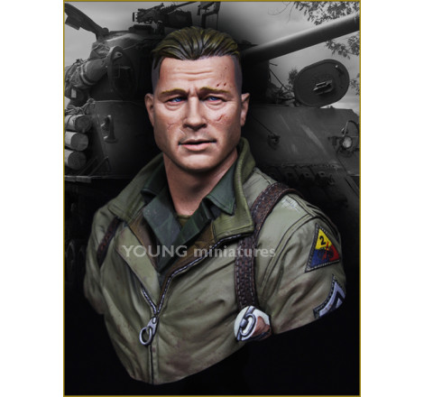 Buste Young Miniatures "Brad Pitt" Hell on Wheels 2nd Armored Division WW2 1:10