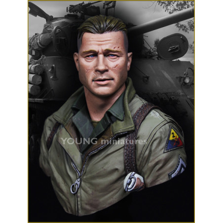 Buste Young Miniatures "Brad Pitt" Hell on Wheels 2nd Armored Division WW2 1:10