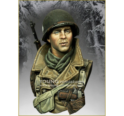 Buste Young Miniatures US 101st Airborne Siège de Bastogne Damian Lewis 1:10