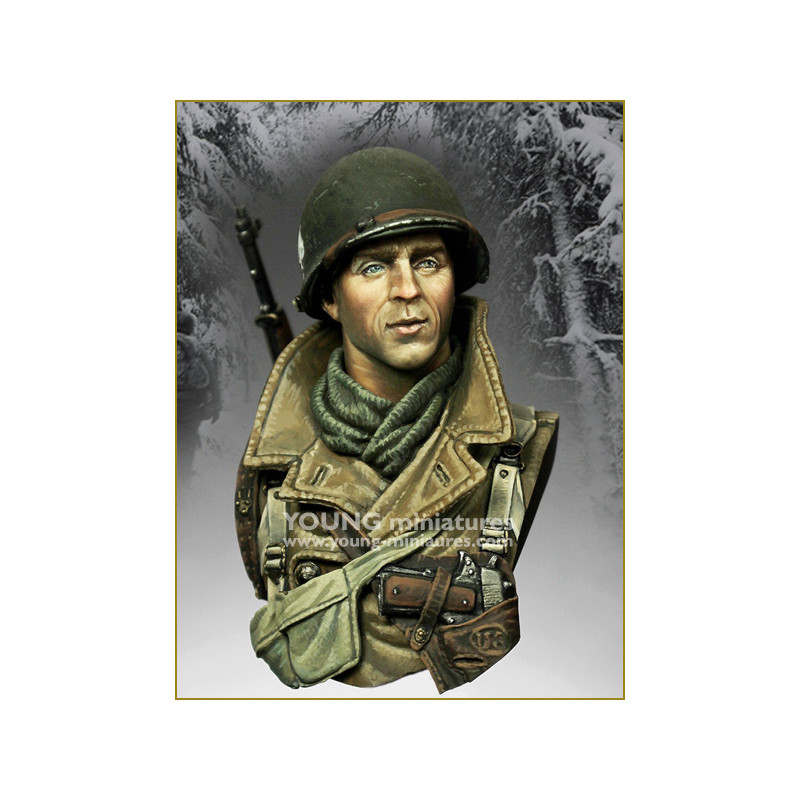 Buste Young Miniatures US 101st Airborne Siège de Bastogne Damian Lewis 1:10