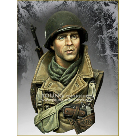 Buste Young Miniatures US 101st Airborne Siège de Bastogne Damian Lewis 1:10