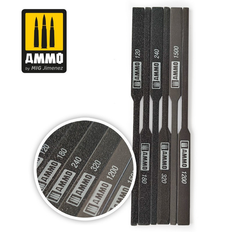 Ammo® Limes (x6) Tapered sanding Stick référence A.MIG-8567
