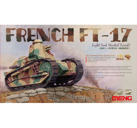 Meng® maquette militaire char français FT-17 1:35 référence TS-011