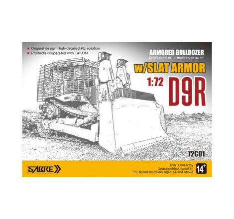 Sabre® maquette armored bulldozer D9R 1:72 référence 72c01