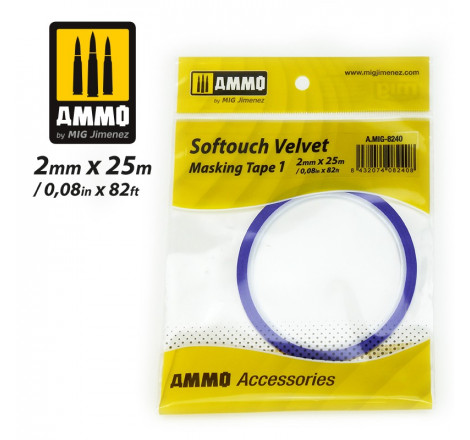 Ammo® bande cache Softouch Velvet 2 mm référence A.MIG-8240.