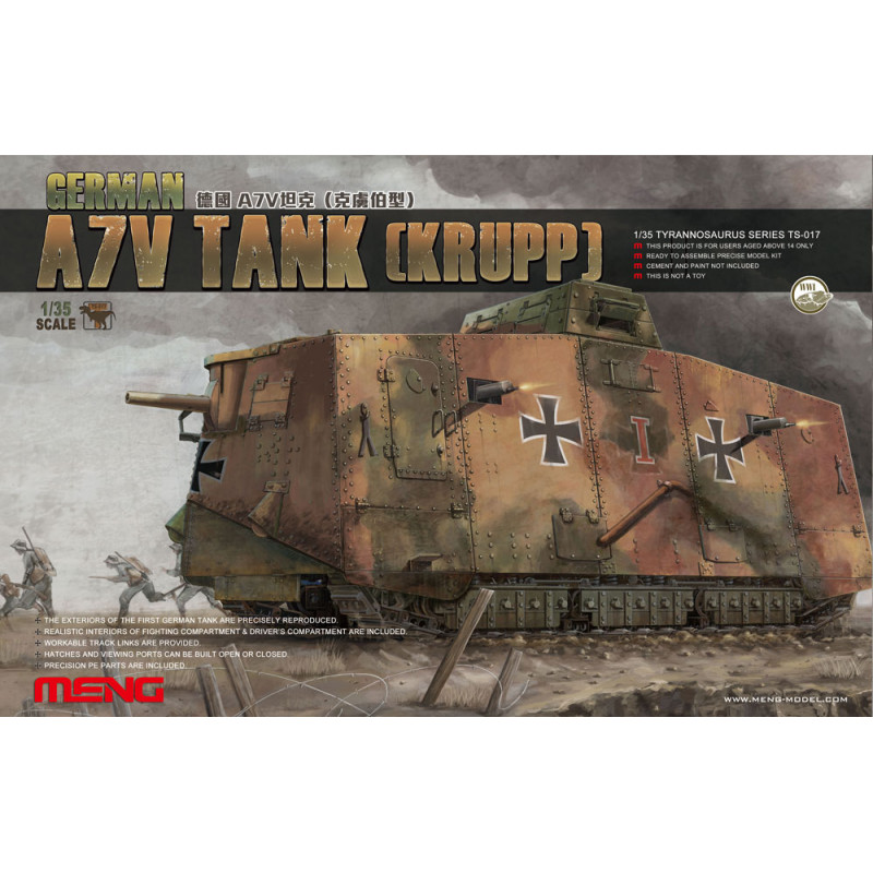 Meng® Char allemand A7V Tank (Krupp) 1:35 TS-017