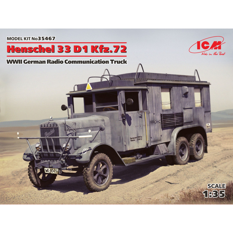ICM® Maquette militaire camion radio allemand WW2 Henschel 33 D1 Kfz.72 1:35 35467