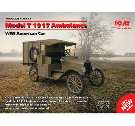 ICM® Maquette militaire ambulance américaine Ford  Model T 1917 1:35 35661