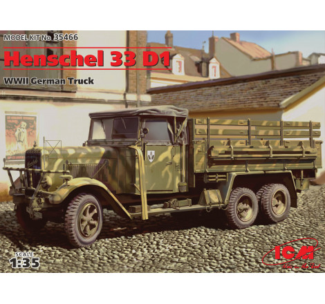 ICM® Maquette militaire camion allemand Henschel 33 D1 1:35 35466
