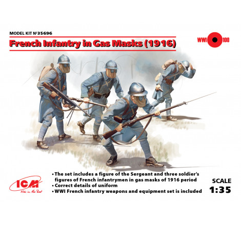ICM® Infanterie Française avec masque à gaz (1916) 1:35 35696