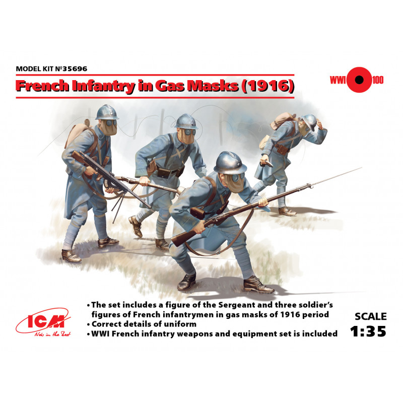 ICM® Infanterie Française avec masque à gaz (1916) 1:35 35696