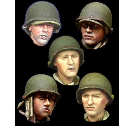 Alpine Miniatures® Set de têtes infanterie US WW2 1:35 - H019