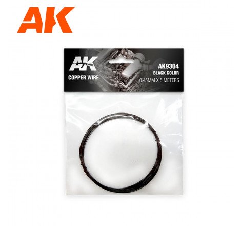 AK® Fil de cuivre 0.45 mm  x5 mètres couleur noir référence AK9304