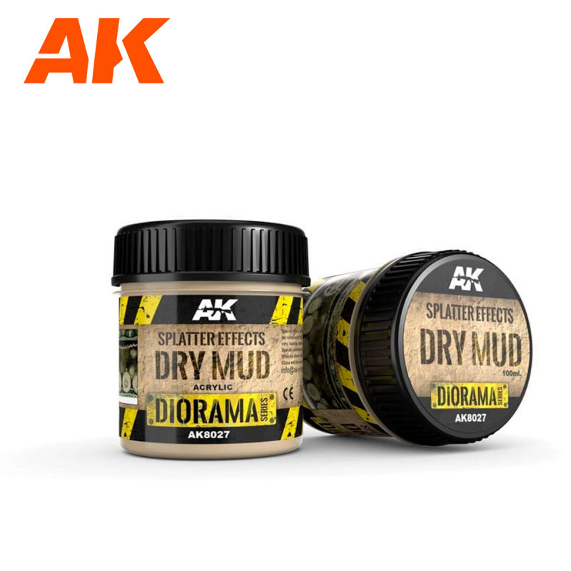 AK® Diorama Series Splatter Effects Dry Mud référence AK8027 100 ml