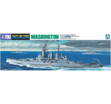 Aoshima® Maquette bateau US Navy Washington cuirassé BB-56 USS 1943 1:700 référence 046012