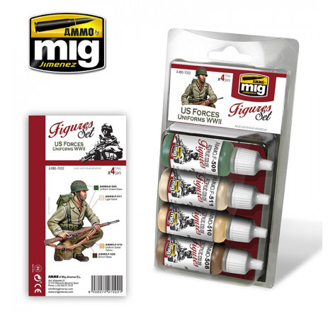 Ammo® set couleur uniformes américains WW2 référence A.MIG-7022