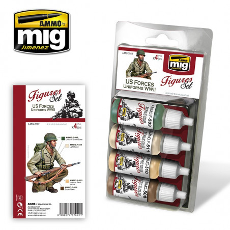 Ammo® set couleur uniformes américains WW2 référence A.MIG-7022