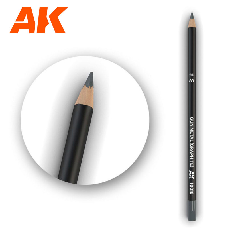 AK® Crayon de vieillissement Gunmetal (graphite) référence AK10017