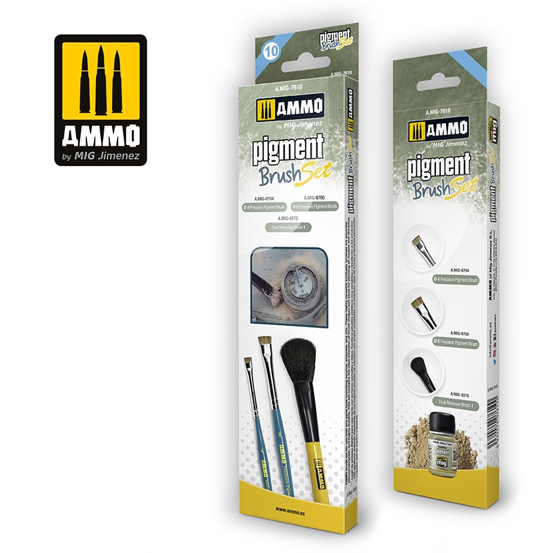 Ammo® Set de pinceaux pigment référence A.MIG-7610