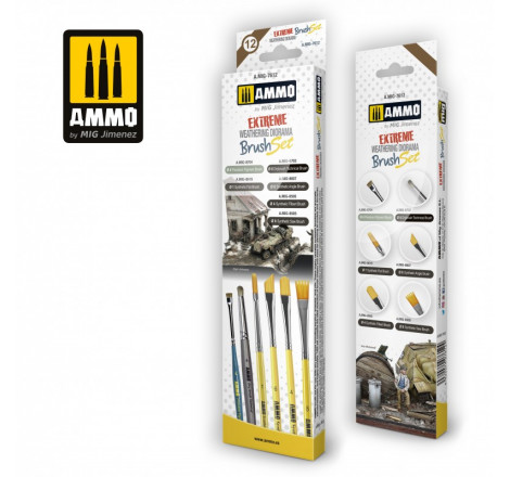 Ammo® Set de pinceaux extrême weathering diorama référence A.MIG-7612