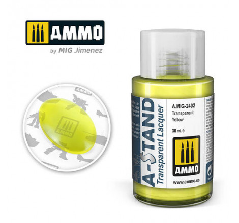 Ammo® Peinture A-Stand Transparent Yellow Lacquer référence A.MIG-2402