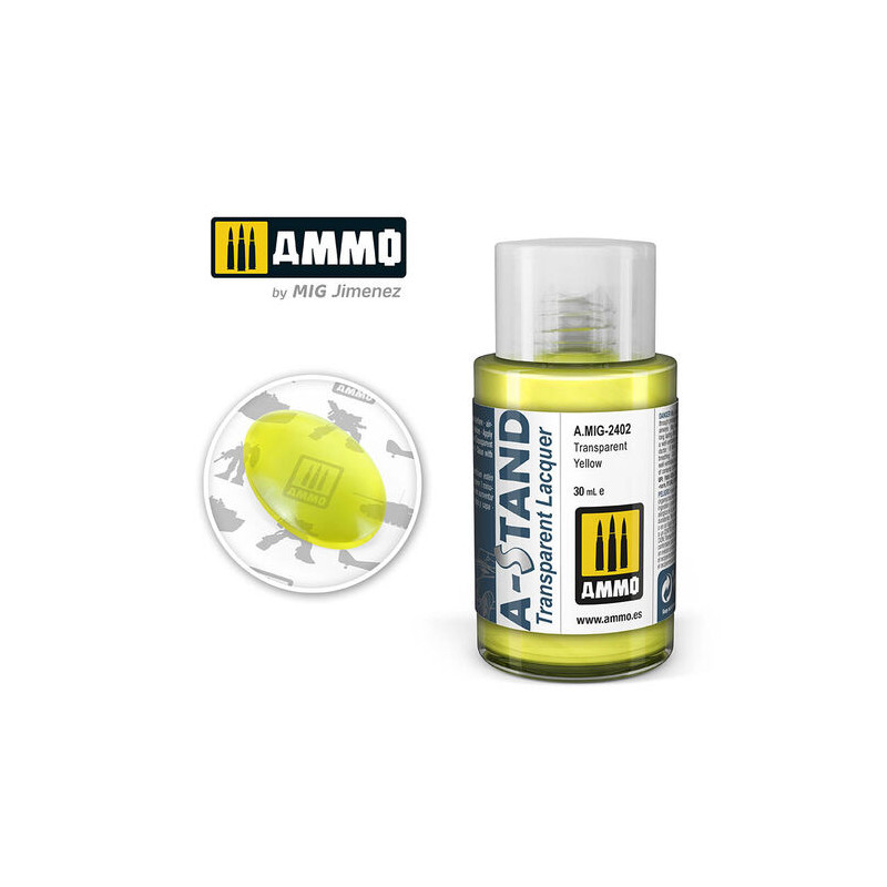 Ammo® Peinture A-Stand Transparent Yellow Lacquer référence A.MIG-2402