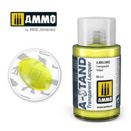 Ammo® Peinture A-Stand Transparent Yellow Lacquer référence A.MIG-2402