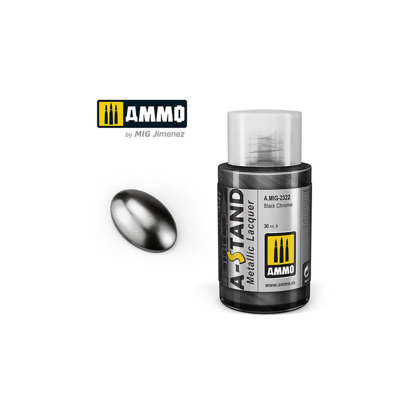 Ammo® Peinture A-Stand Black Chrome Lacquer référence A.MIG-2322