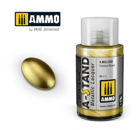 Ammo® Peinture A-Stand Polished Brass Lacquer référence A.MIG-2308