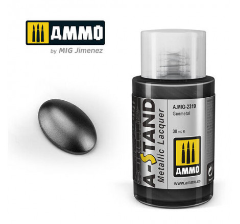 Ammo® Peinture A-Stand Gunmetal Lacquer référence A.MIG-2319