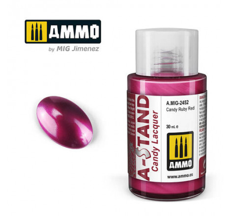 Ammo® Peinture A-Stand Candy Ruby Red Lacquer référence A.MIG-2452