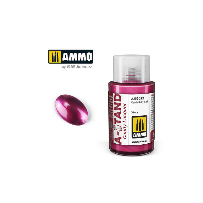 Ammo® Peinture A-Stand Candy Ruby Red Lacquer référence A.MIG-2452