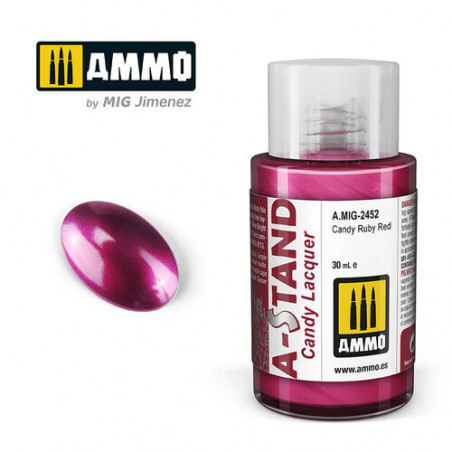 Ammo® Peinture A-Stand Candy Ruby Red Lacquer référence A.MIG-2452