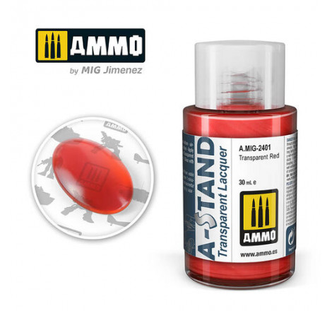 Ammo® Peinture A-Stand Transparent Red Lacquer référence A.MIG-2401